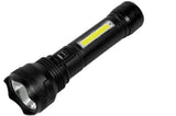 Zaklamp 1W LED + 3W COB oplaadbaar zwart