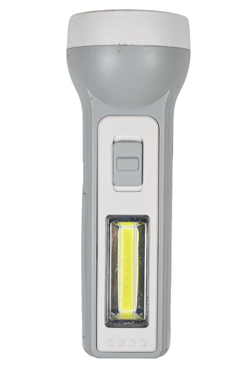 Torch 1W LED + 1W COB rechargeable gray