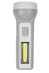 Torch 1W LED + 1W COB rechargeable gray