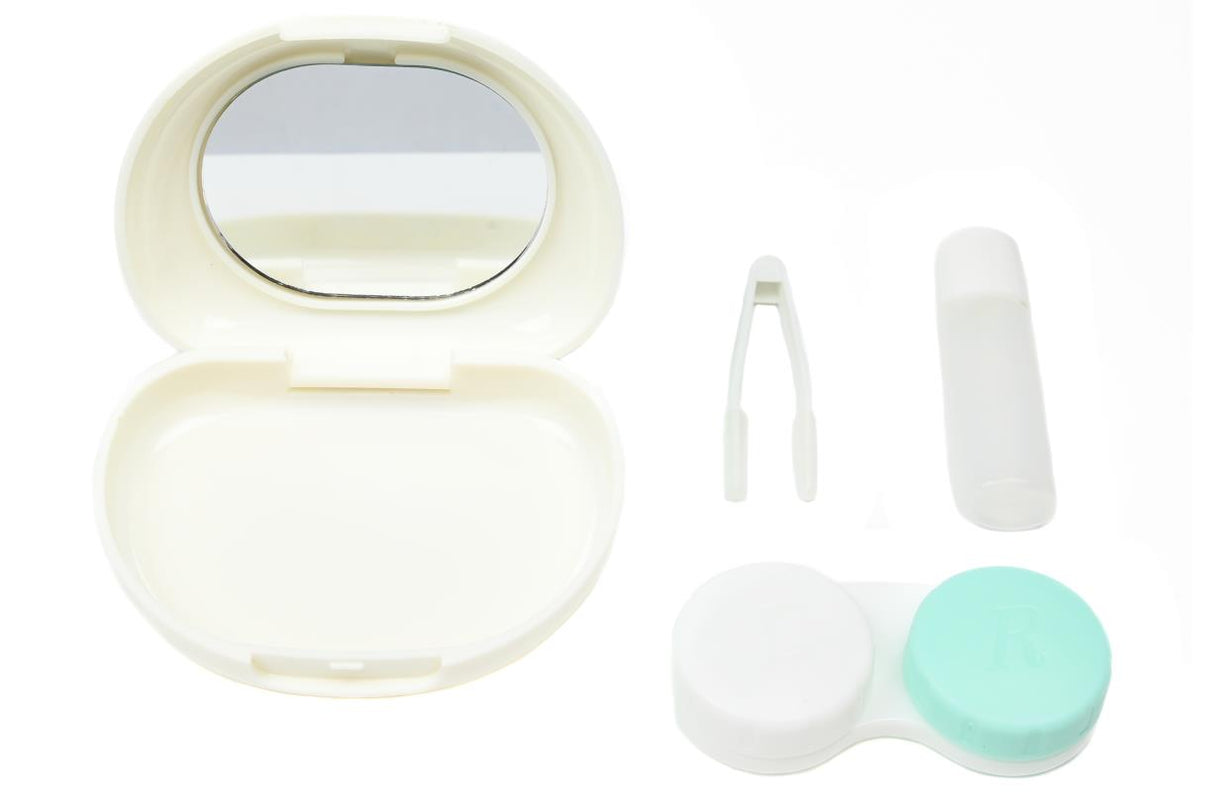 Étui à lentilles de contact avec miroir voyage