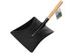 Kehrschaufel aus pulverbeschichtetem Stahl + Holzstiel