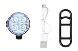 Bike light USB rechargeable white including clip