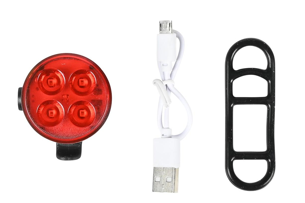 Bike light USB rechargeable red including clip