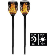 Garden light solar torch 74 cm flame effect 2 pcs