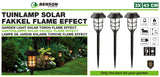 Tuinlamp solar fakkel 43 cm flame effect 3 dlg