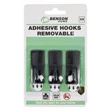 Crochet adhesif amovible 3 pcs 5 x 2 cm noir