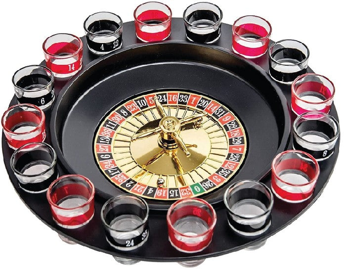Drinking game shot glass roulette