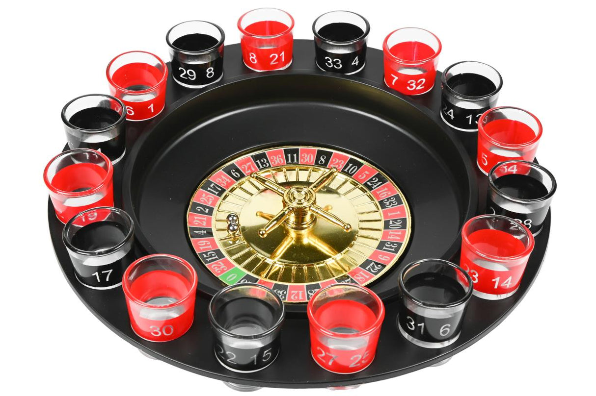 Drinking game shot glass roulette