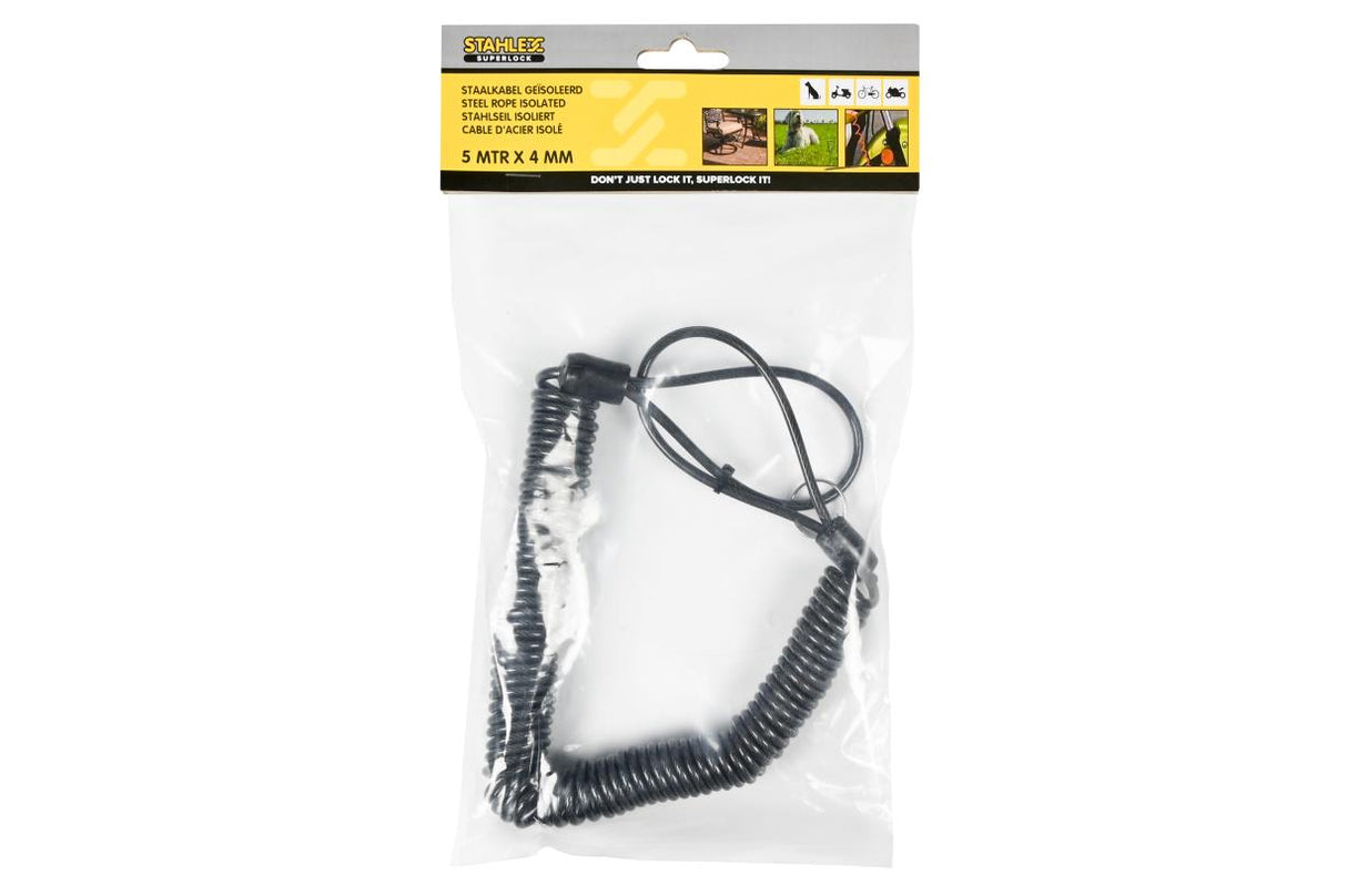 Cable d'acier isolé 4 mm x 5 m