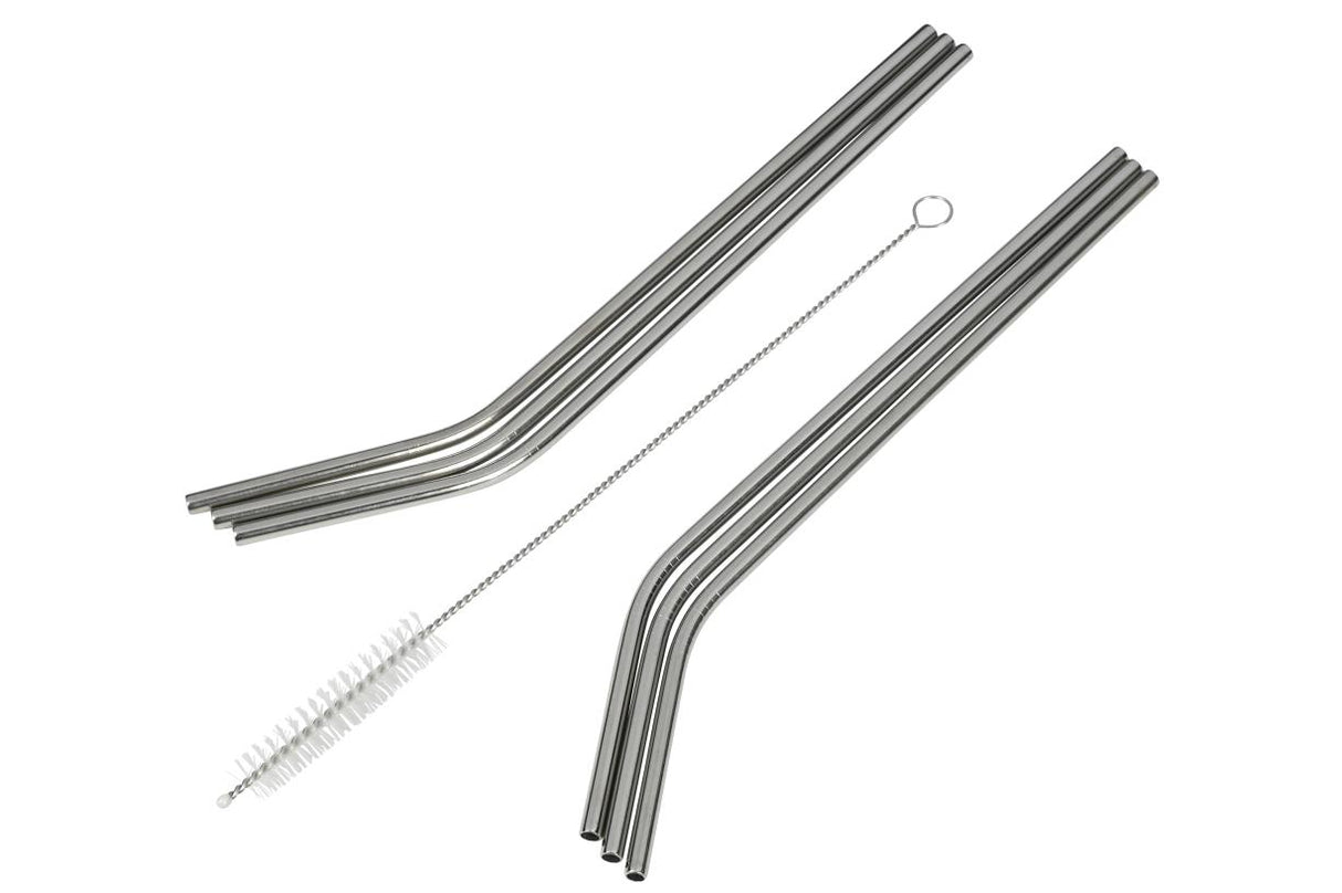 Straws SS bend 6 pcs + cleaning brush