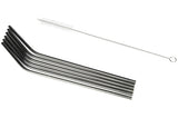 Straws SS bend 6 pcs + cleaning brush