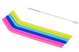 Straws silicone bend 6 pcs + cleaning brush