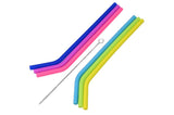 Straws silicone bend 6 pcs + cleaning brush