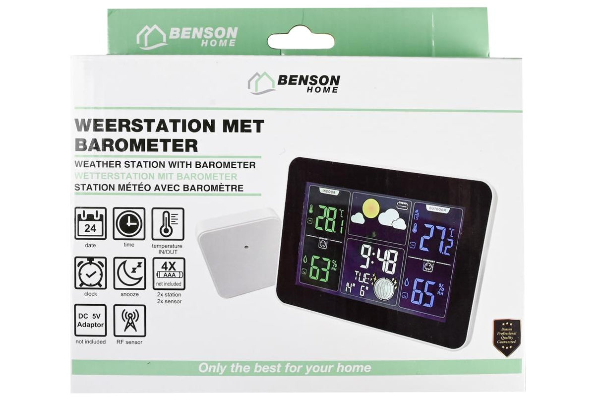 Weather station with barometer in and outdoor