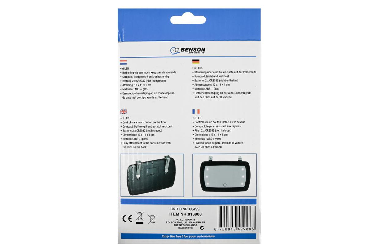 Spiegel make-up 6 LED auto