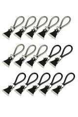 Pinces attache-torchon gris/noir 15 pcs