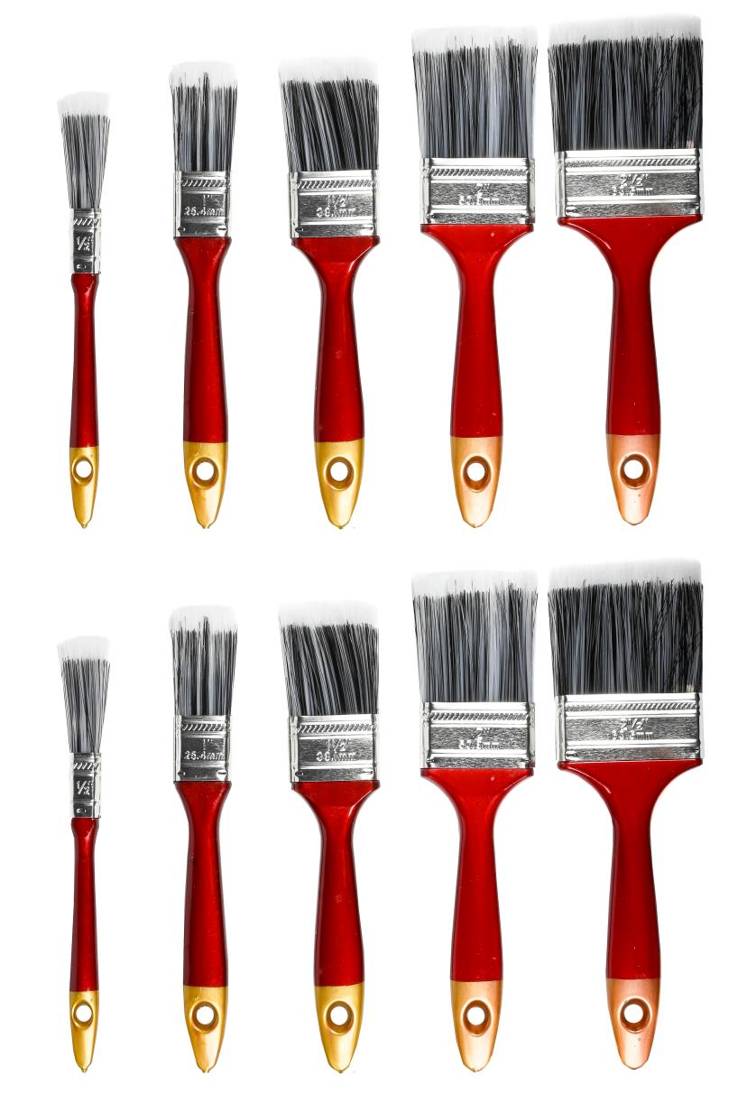 Paintbrushset synthetic 10 pcs flat