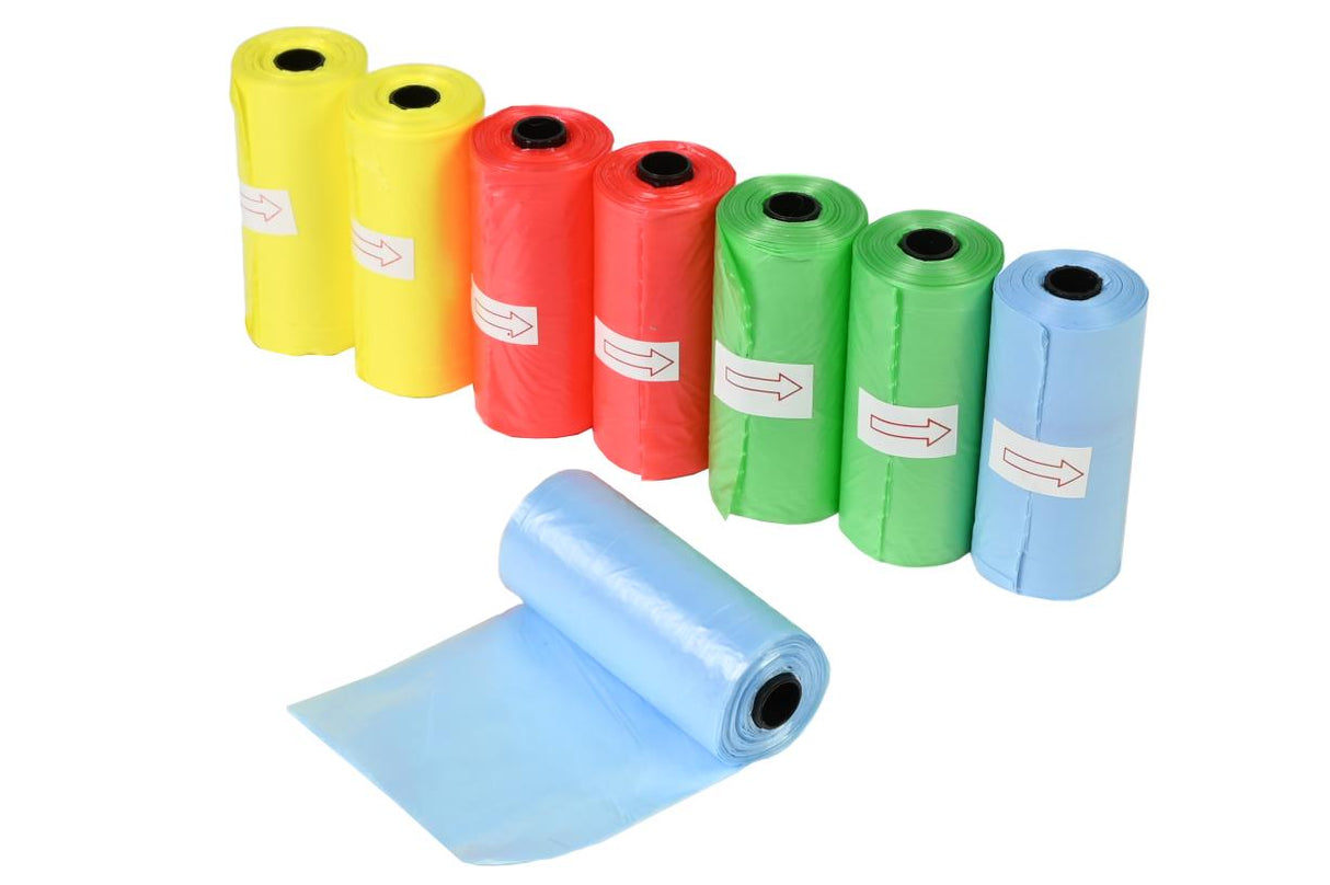 Doggy poop bags 8 x 15 pcs color