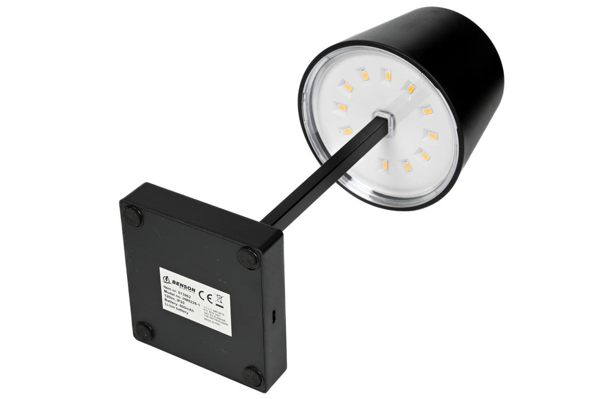 LED table lamp dimmable rechargeable black