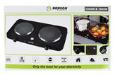 Plaque de cuisson electr. double noir 1000/1500W