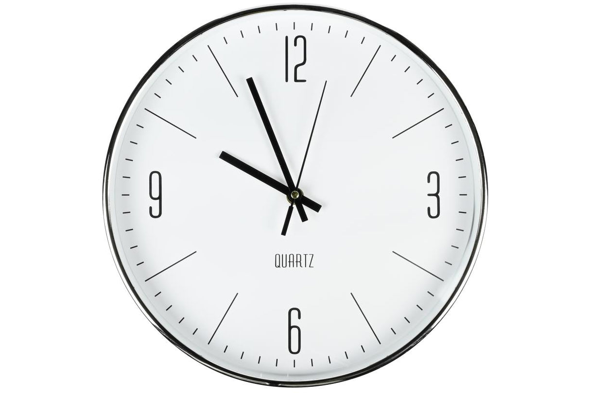 Horloge murale 30 cm argent
