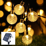 Deco lichtsnoer bolletjes solar wit 20 LED 5 mtr
