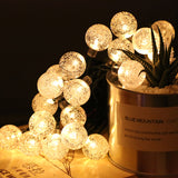 Deco lichtsnoer bolletjes solar wit 20 LED 5 mtr