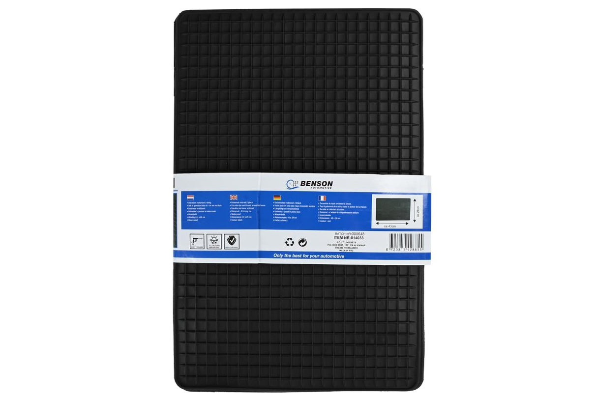 Tapis de voiture 2 pcs 43 x 29 cm pvc arriere