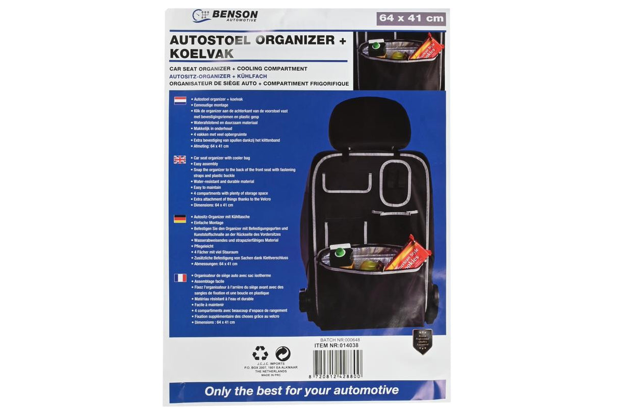 Autostoel organizer + koelvak 64 x 41 cm