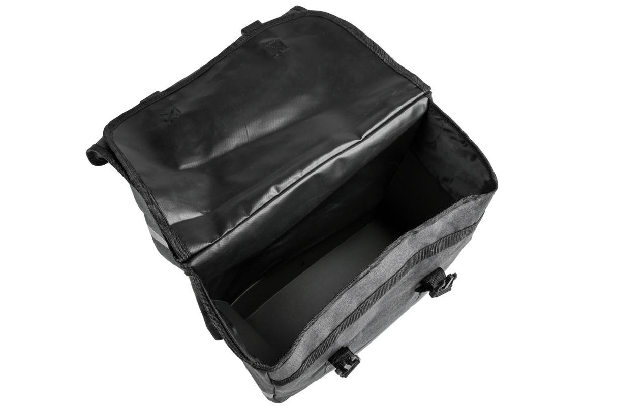 Fietstas dubbel 35 ltr canvas grijs