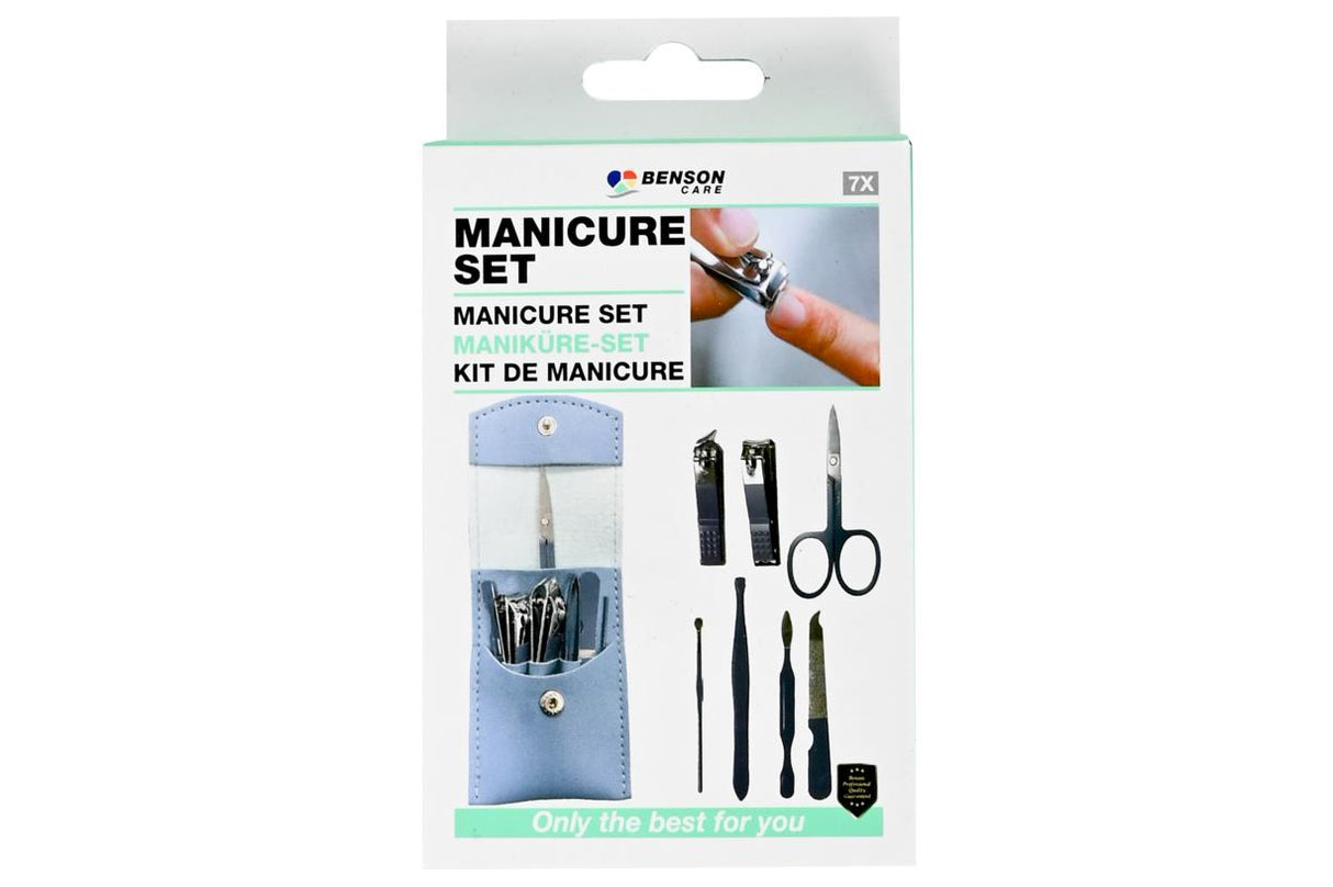 Manicure set 7 pcs travel blue