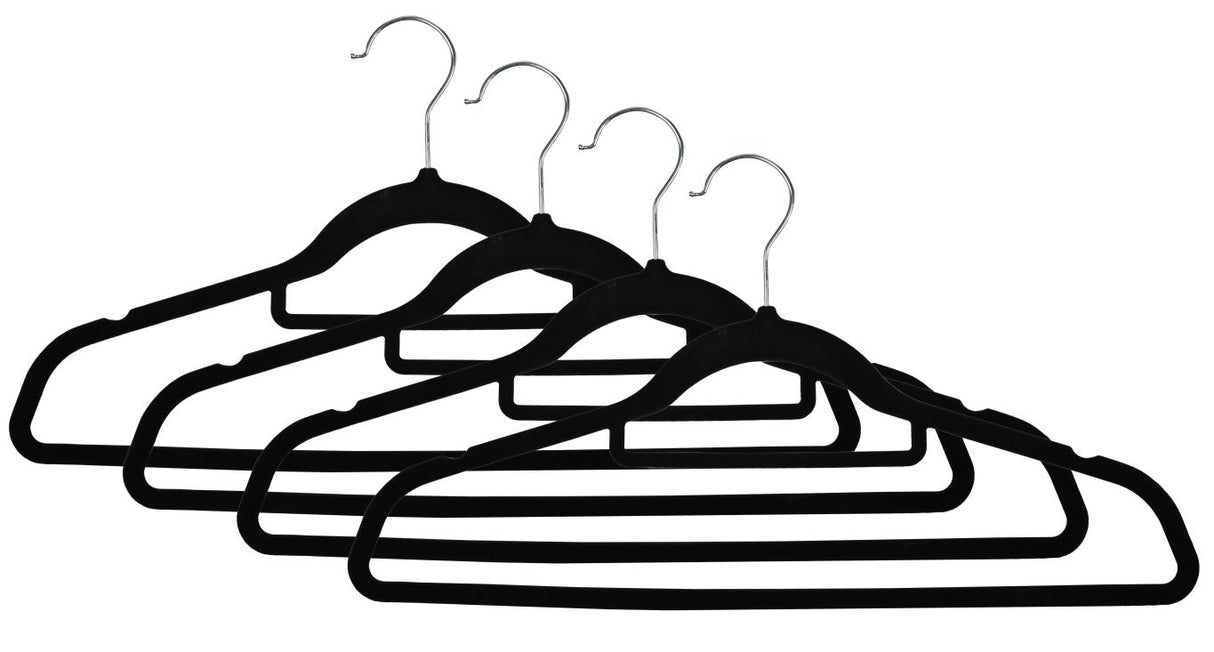 Clothes hangers 4 pcs black velvet
