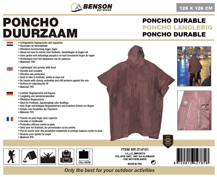 Poncho duurzaam bruin