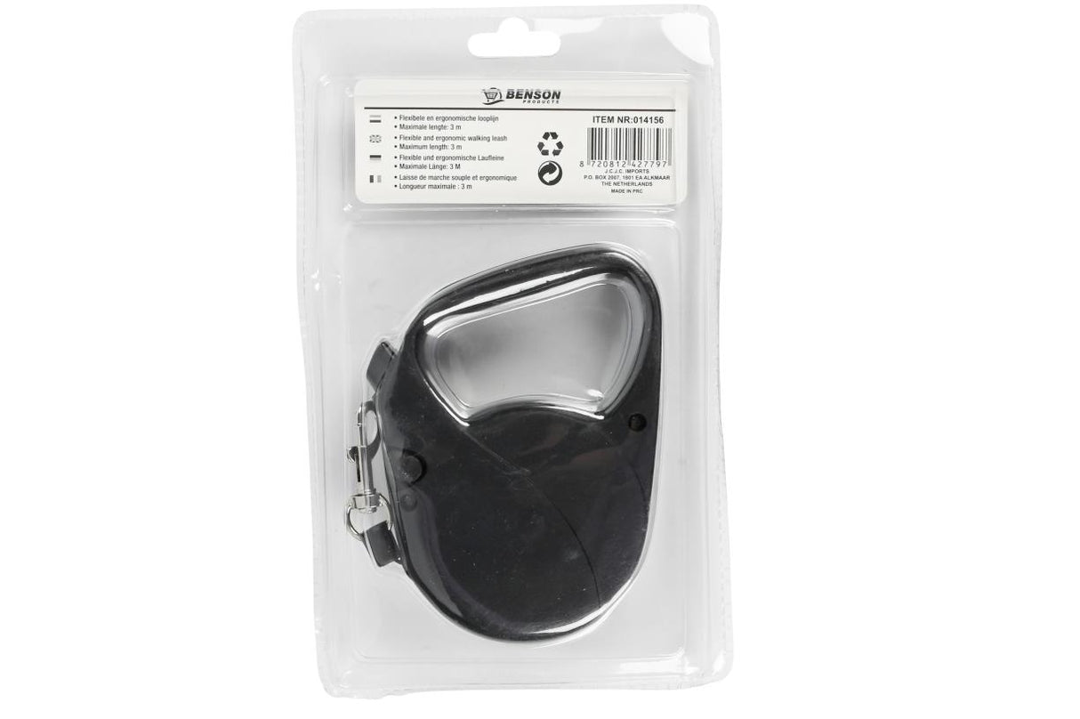 Dog lead retractable 3 m black