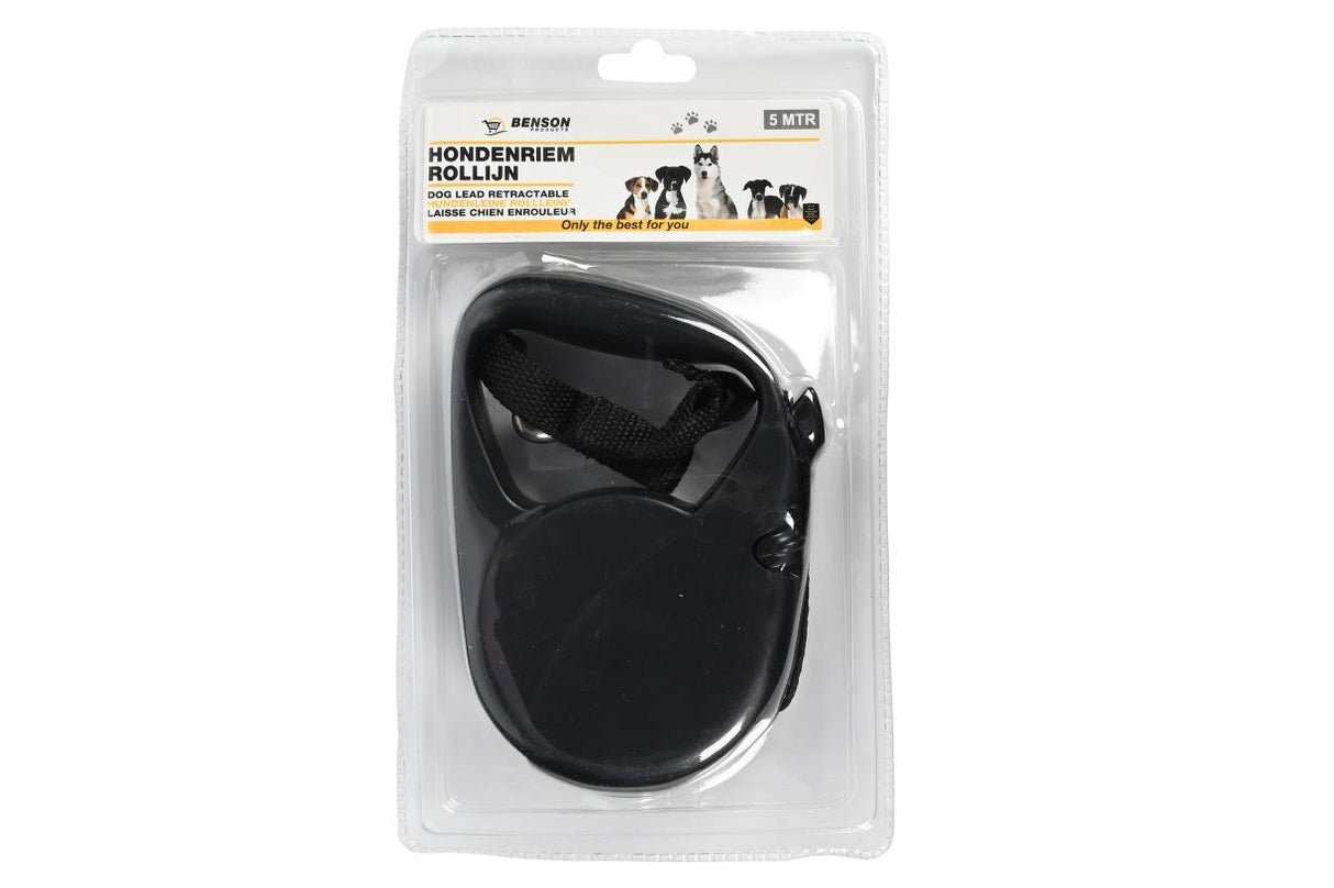 Laisse chien 5 m noir