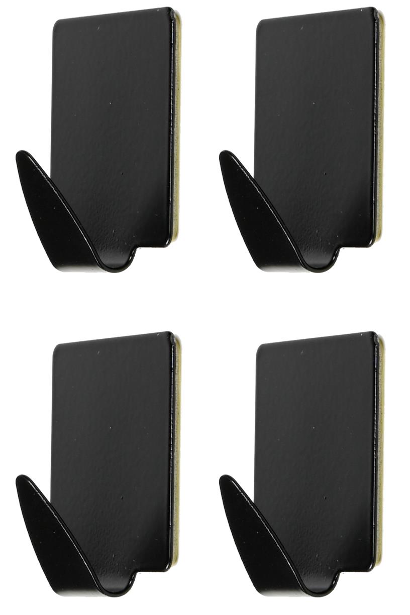 Towel hooks 4 pcs black