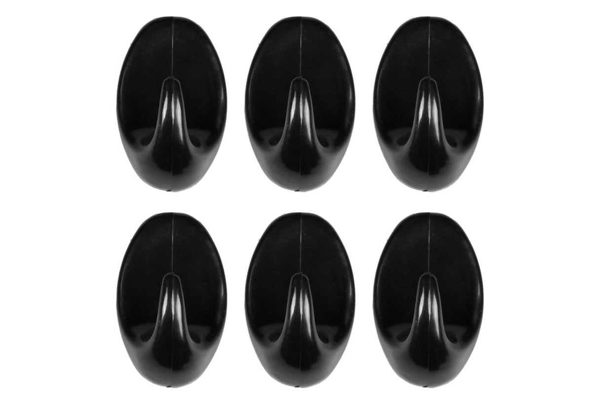 Towel hooks 6 pcs small black
