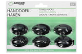 Towel hooks 6 pcs small black