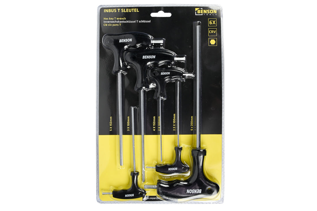 Hex key set t-handle 6 pcs