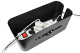 Cable management box 31 x 13.5 x 13 cm black
