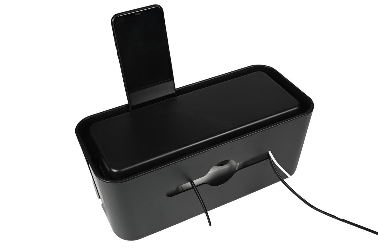 Cable management box 31 x 13.5 x 13 cm black