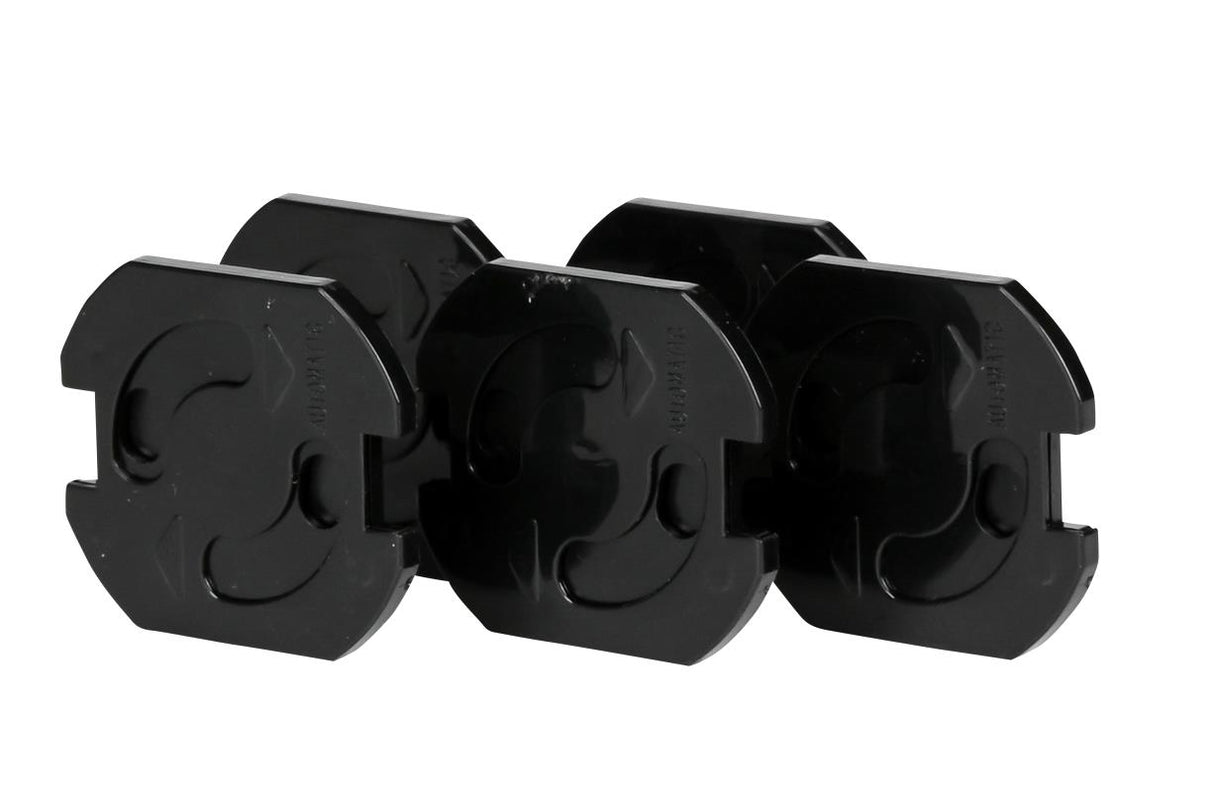Power socket protectors 5 pcs black