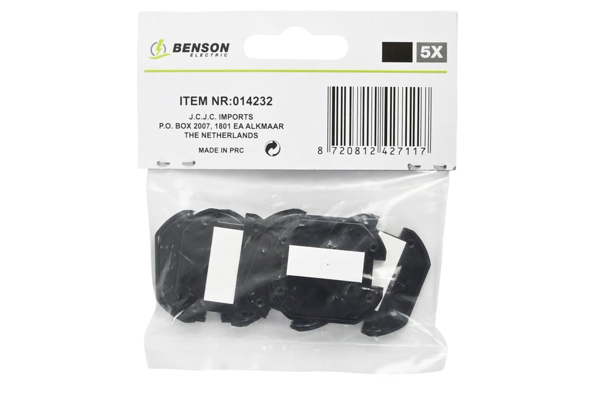 Power socket protectors 5 pcs black