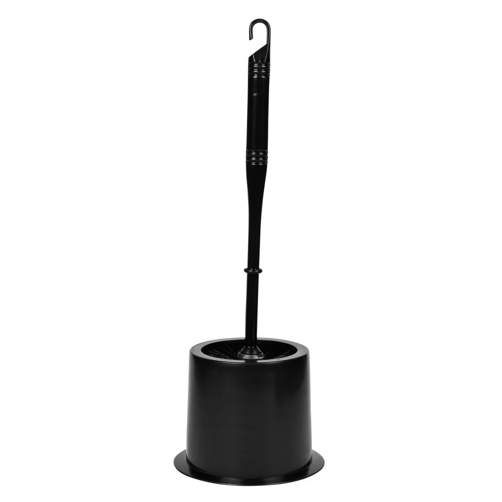 Toilet brush + holder black basic