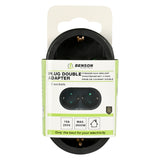 Plug double adapter + earth (vertical) black