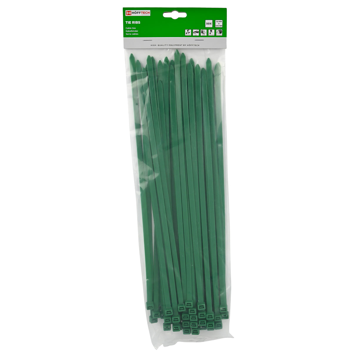 Cable ties 7.8 x 370 mm / 50 pcs green