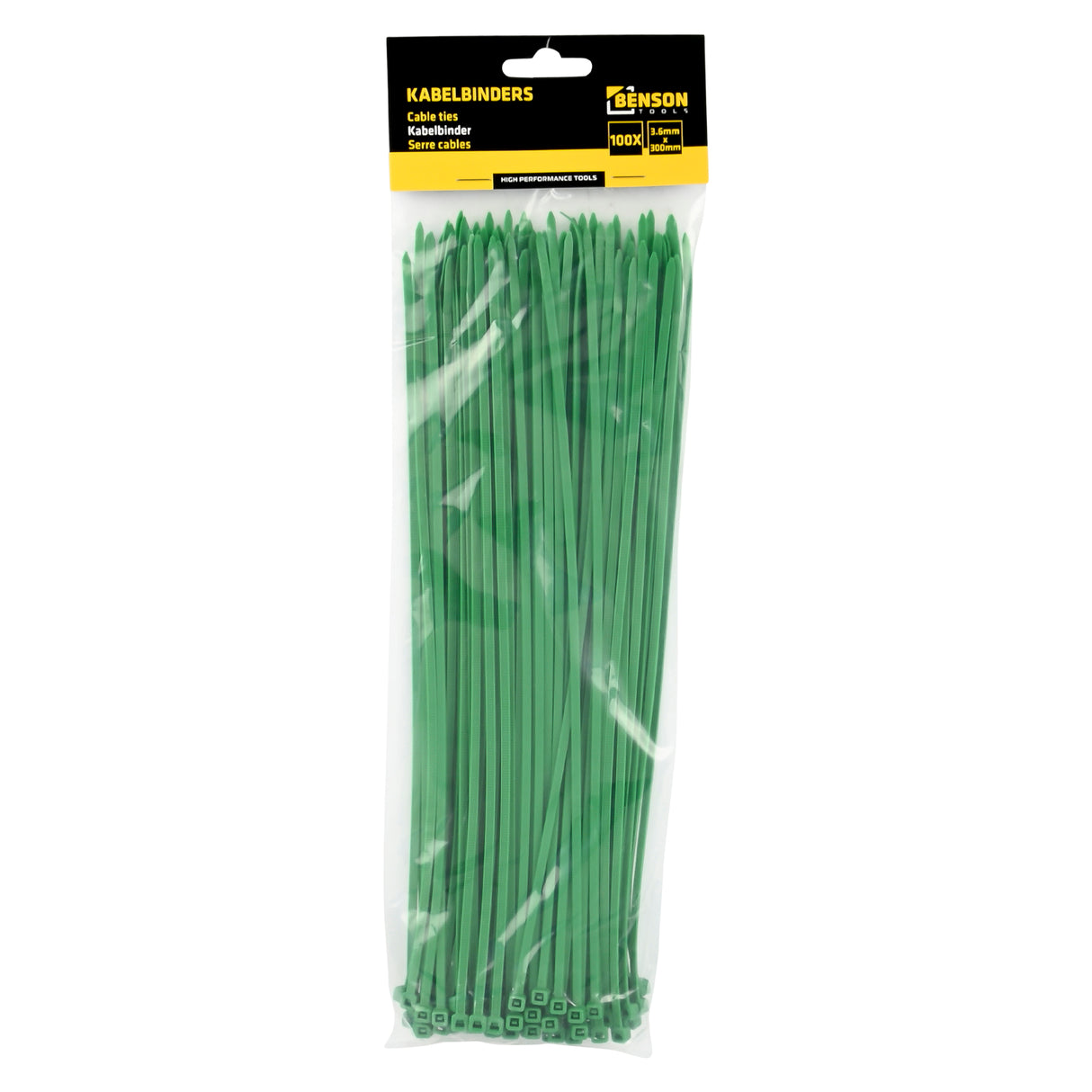 Cable ties 3.6 x 300 mm / 100 pcs green