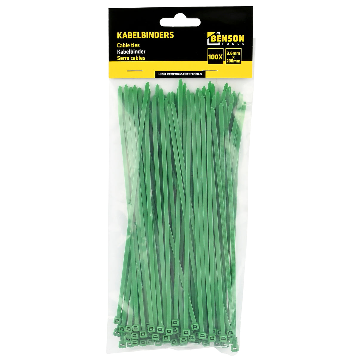 Serre cables 3,6 x 200 mm / 100 pcs vert
