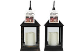 Lantaarn met LED kaars 10.5 x 10.5 x 24 cm mix