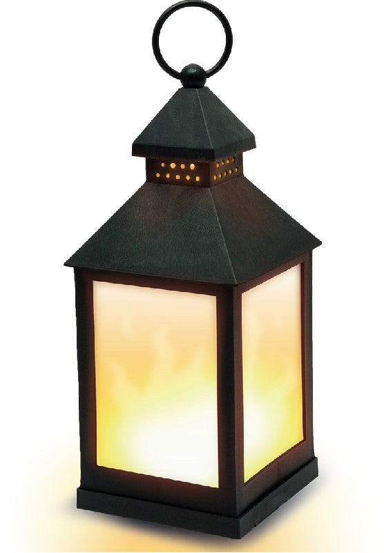 LED lantern with flame effect 10,5 x 10,5 x 24 cm